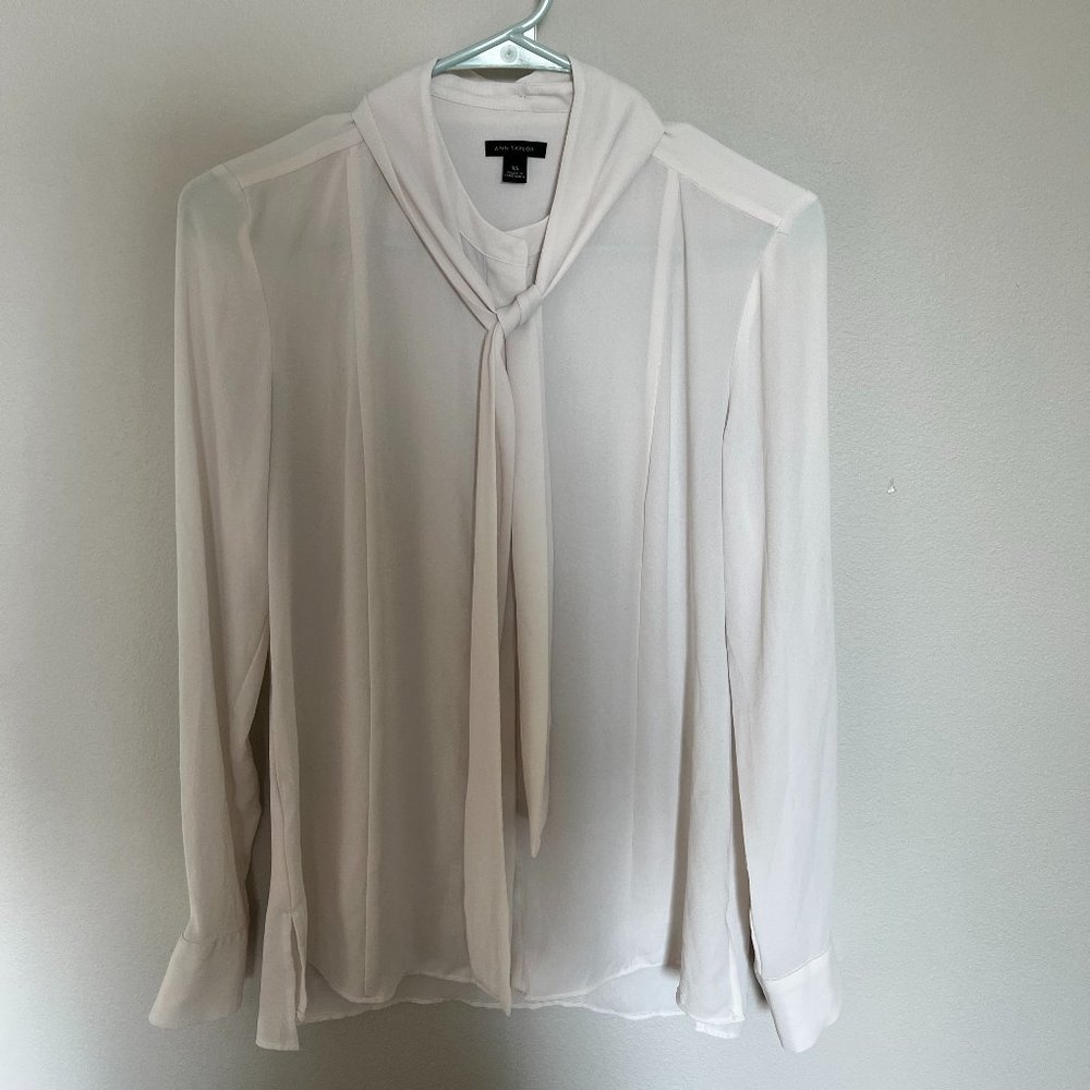 Ann Taylor Blouse with detachable scarf (XS)